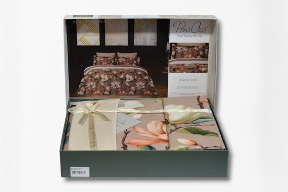 Комплект постільної білизни Prima Casa Digital Satin 200 х 220 см.  Magnolya Bej | Зображення 3
