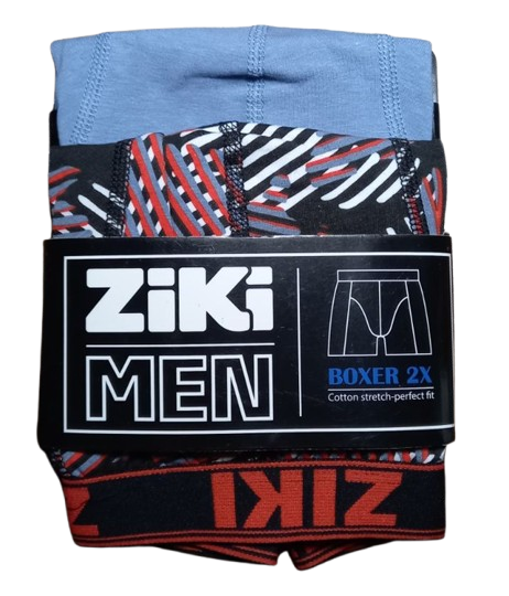 Набір чоловічих трусів боксерів ZIKI MEN 2 шт в наборі, розмір ХS, блакитний, геометрія