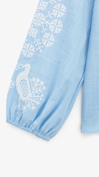Сорочка вишиванка для дівчинки Dinomin D3107 116 см Блакитний shop (2000999498855) | Зображення 2