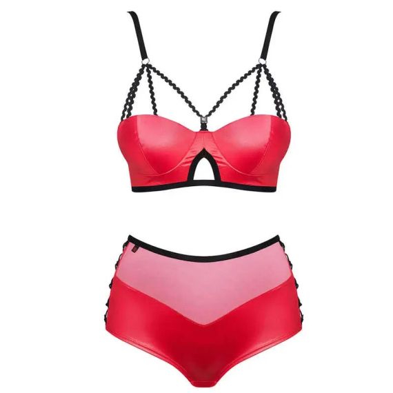 Комплект червоний Obsessive Leatheria з контрастним чорним кантом, S/M sexstyle | Зображення 3