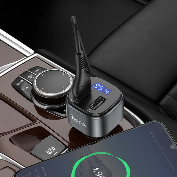 АЗП FM модулятор Hoco E67 QC3.0 (2USB-A) Чорний | Зображення 6