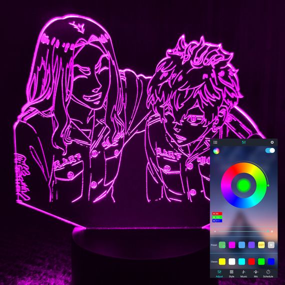 Акриловий світильник-нічник керування з телефона Токійські месники tty-n001121