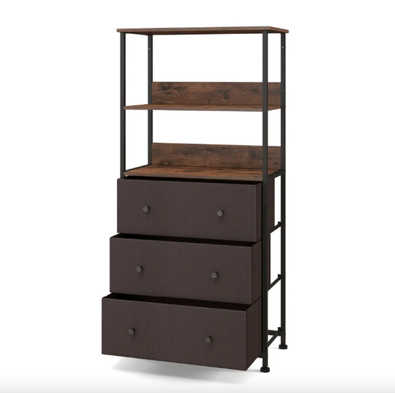 Стелаж Costway Skiff із текстильними ящиками в стилі Loft | Зображення 1