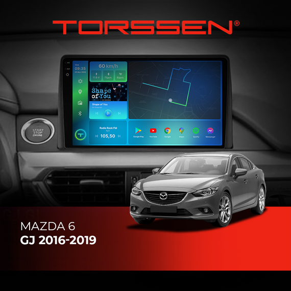 Штатна магнітола Torssen 2K Mazda 6 GJ 16-19 F96128 4G Carplay DSP