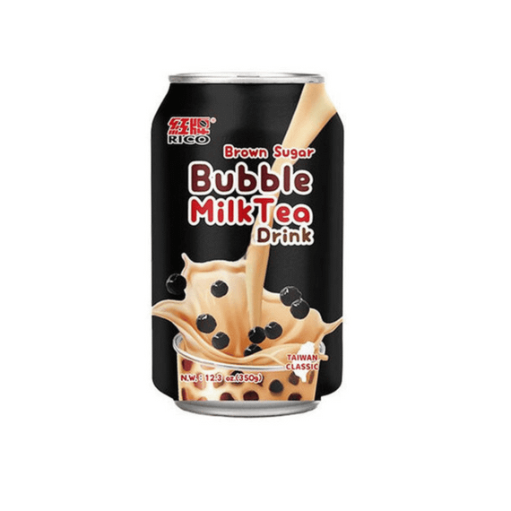 Напій бабл ті Bubble Tea Молочний чай + коричневий цукор з перлами тіпоки  350мл Rico 8720663431264