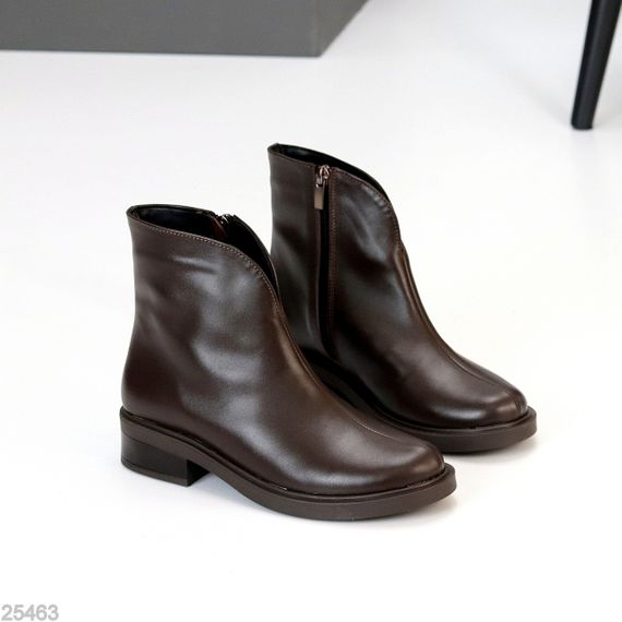Шикарні черевики натуральна шкіра колір Шоколад стильний мінімалізм | Зображення 2