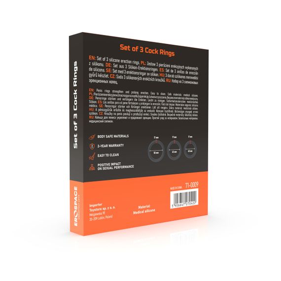 Набір ерекційних кілець - Erospace Men’s Play Set Of 3 Cock Rings B9 Sex Aura | Зображення 6