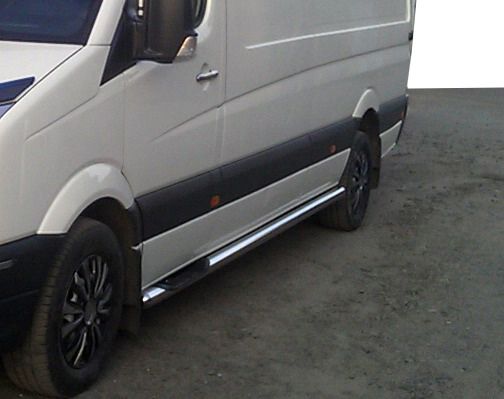 Боковые трубы (2 шт., нерж.) d60, Long-ExtraLong для Mercedes Sprinter 2006-2018 гг | Зображення 2