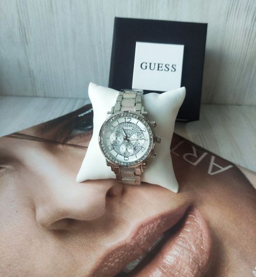 Женские наручные часы Guess silver со стразами | Зображення 3