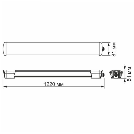 LED світильник IP65 лінійний VIDEX 40W 1,2М 5000K | Зображення 1