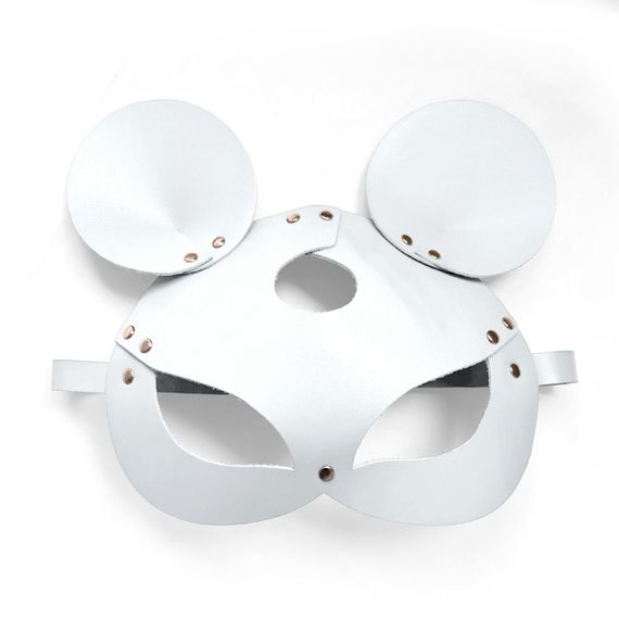 Шкіряна маска мишки Art of Sex - Mouse Mask, колір Білий | Зображення 2