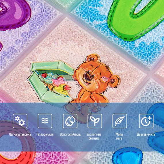 Набор панелей стеновых 3D 700х1400х4мм Алфавит (2шт) SW-00002352 | Зображення 5