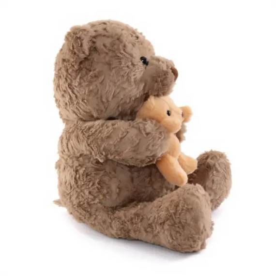 Игрушка-подушка Медведь с малышом и пледом 110х140 см коричневый 509-33BR | Зображення 2