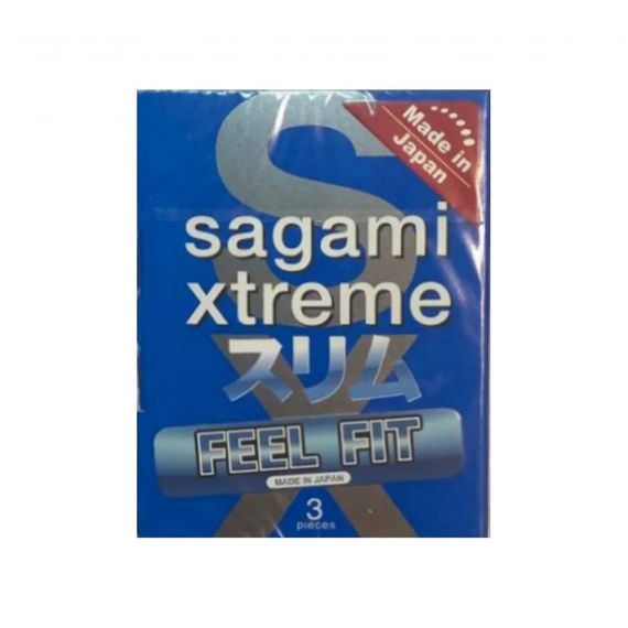 Супертонкие латексные презервативы Sagami Xtreme Feel Fit (цена за упаковку 3 шт.) Sex Aura | Зображення 1