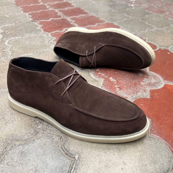 Коричневые ботинки - лоферы утепленные байкой 48 размер | Зображення 2