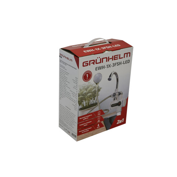 Электронагреватель проточной воды Grunhelm EWH-1X-3FSH-LED | Зображення 9