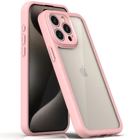TPU чехол Transparent + Colour 1,5mm для Apple iPhone 13 Pro Max (6.7") Pink