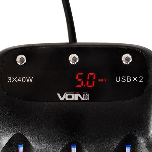 Розгалужувач (подовжувач) прикурювача VOIN 3 виходи + 2USB 2400 mA 12/24V SC-3003 дріт+вольтметр | Зображення 2