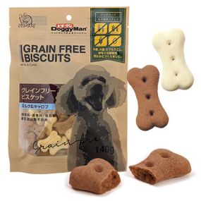 DoggyMan Biscuits Milk&Carob доггимен бисквит молоко&кэроб беззерновое печенье, лакомство для собак 0.14кг