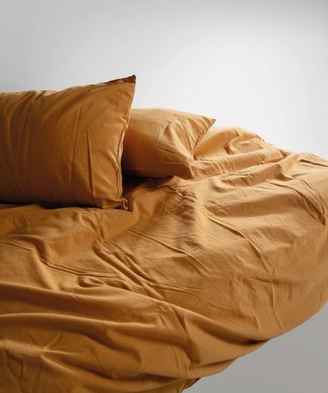 Постельное белье Limasso Stonewashed Ranforce 200 х 220 см Mustard | Зображення 1