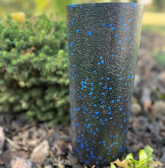 Массажный ролик (роллер) гладкий Паверплей PP-4347 EPP Foam Roller Черно/Синий (33x14см.) | Зображення 6