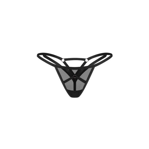 Трусики Obsessive Euridia thong XS/S, Чорний, M/L | Зображення 2