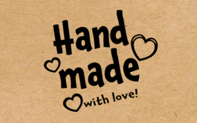 Крафт этикетка с печатью "Handmade 02" 40x25 мм, 250 шт/рулон, Viskom