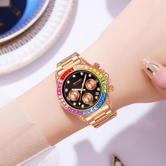 Класичний жіночий годинник Skmei 2352RGBK Rose Gold-Black | Зображення 1