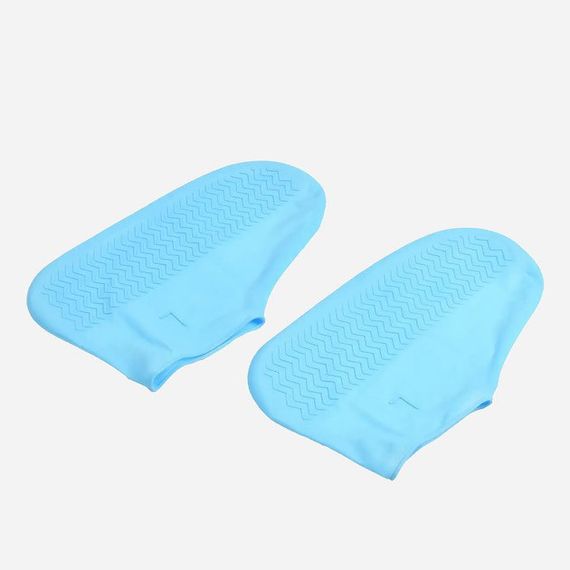 Багаторазові бахіли-чохли L (41-45 розмір) для взуття силіконові від води та бруду. Колір: блакитний | Зображення 3