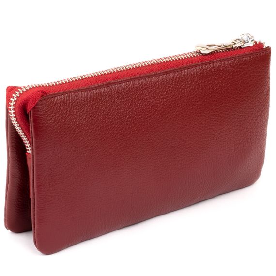 Вместительный клатч на два отделения женский ST Leather 19249 Бордовый | Зображення 1