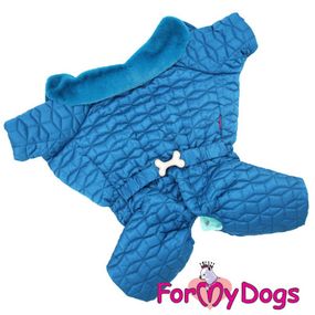 Зимний комбинезон для больших собак For My Dogs "Прошивка" синий
