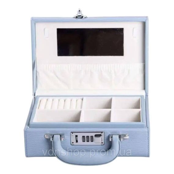 Скринька для прикрас з еко шкіри 2 яруси з кодовим замком органайзер для ювелірних виробів HP-5-24BL