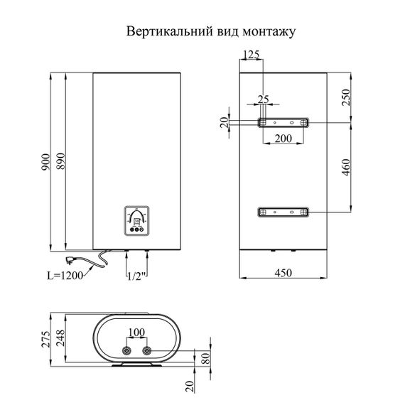 Водонагрівач Kroner Flacher K50F2-D з сухим ТЕНом | Зображення 1