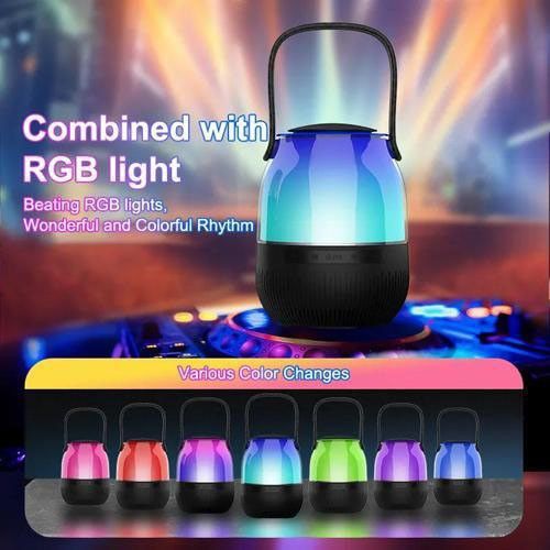 Портативна колонка XM-A68 з RGB підсвічуванням та мікрофоном, Bluetooth мікрофон для караоке | Зображення 3