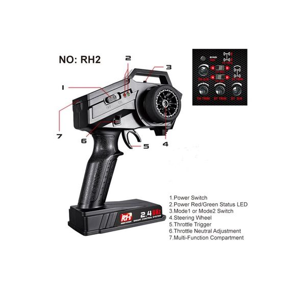Пульт керування Remo Hobby RH2 для моделей 1/10, 1/8 безколекторні | Зображення 1