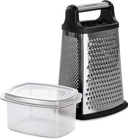 Тертка чотиристороння з контейнером Barazzoni My Utensil 8640006700 22х16.5 см срібляста