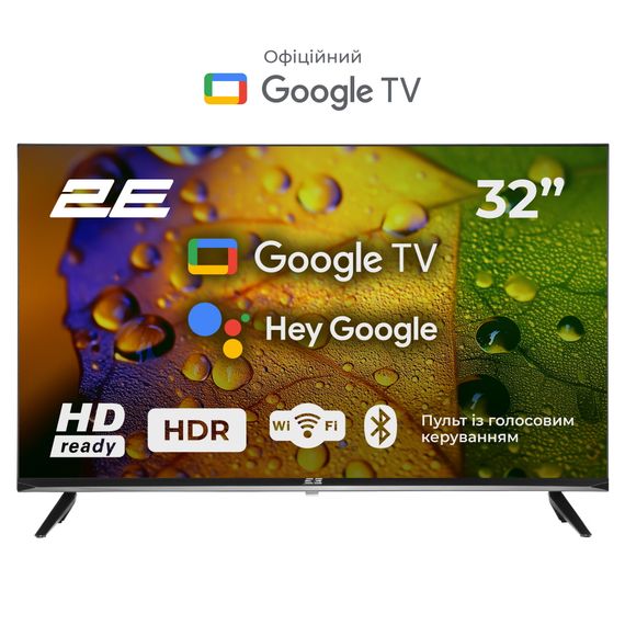 Телевізор 32&quot; 2E LED HD 60Hz Smart Google TV Black 2E-32A07KH