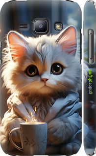 Чохол на Samsung Galaxy J1 J100H Білий кіт "5646m-104-2448"