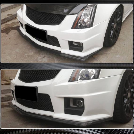Накладка на передній бампер Lip V1 (для CTS V Coupe, Карбон) для Cadillac CTS 2007-2014 рр | Зображення 2