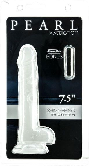 Жемчужный фаллоимитатор на присоске ADDICTION — Pearl by Addiction 7,5″ Dong, вибропуля в подарок Sex Aura | Зображення 5