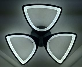 Люстра світлодіодна стельова LED світильник для квартири на стелю лед з пультом 25596 Чорний 9х63х63 см.