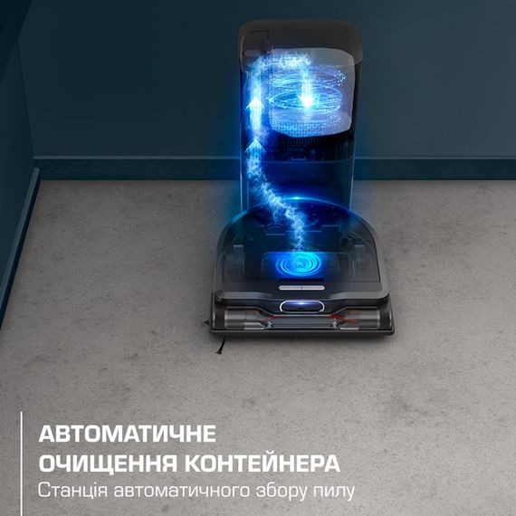 Робот-пилосос Rowenta миючий X-Plorer Serie 220+ Animal &amp; Allergy Model, 5600ПаВт, h=9.7см, 0.35л, конт пил -0.22л, автон. робота до 120хв, чорний (RR9495WH) | Зображення 3