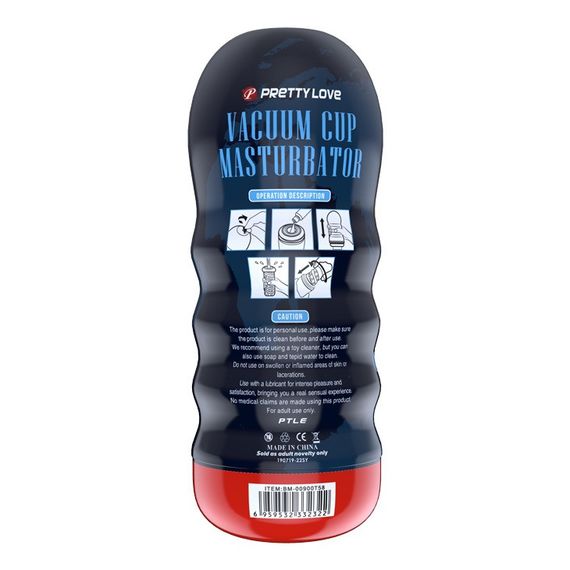 Мастурбатор реалістичний із вакуумом Pretty Love Masturbator Vacuum Cup, в колбі, 18 х 7 см Sex Aura | Зображення 6