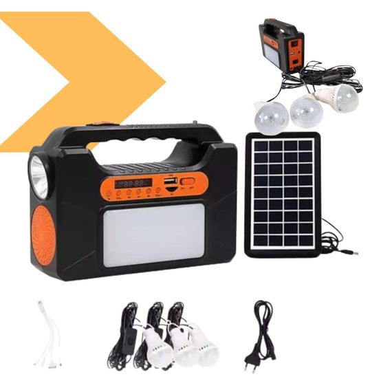 Фонарь-радио с Bluetooth EP-393BT Power Bank-с солнечной панелью 9V 3W+лампочки 3шт 16