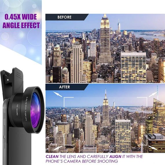 Макролинза для телефона, объектив для телефона, линза 2 объектива 0.45 lens  AND HA-55 | Зображення 5