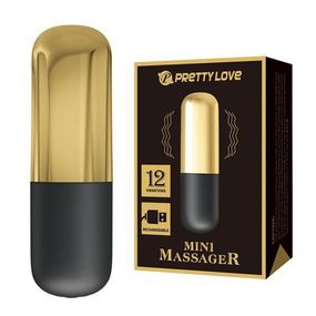 Вибратор - Pretty Love Mini Massager Bullet Black Gold Sex Aura
