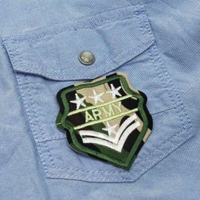 Термоаплікація, нашивка на одяг 6х6,5см "U.S.Army"