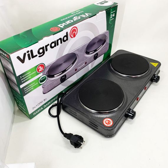 Варильна настільна плита ViLgrand VHP152F 2000 Вт, Електрична кухонна плита з двома конфорками PM-33 | Зображення 3