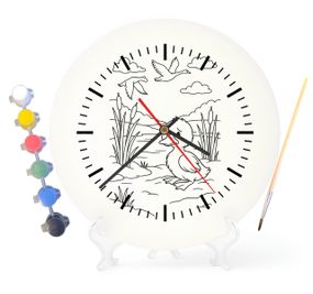 Дитячий набір для творчості годинник-розмальовка Гидке каченя (за мотивами книги Ганса Крістіана Андерсена) 30 см (Г0017)