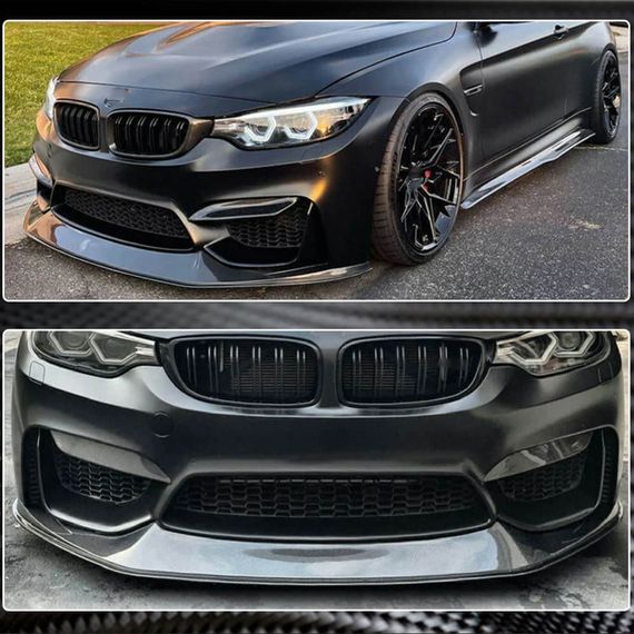 Накладка на передній бампер Lip V7 (для F82/F83, Карбон) для BMW 4 серія F-32 2012-2020 рр | Зображення 3